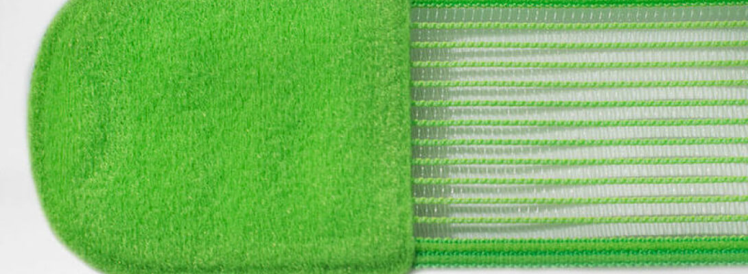 Enkle Bandage gedetailleerde opname -tapinggordel Gedetailleerd beeld van de groene tapinggordel van het enkelband