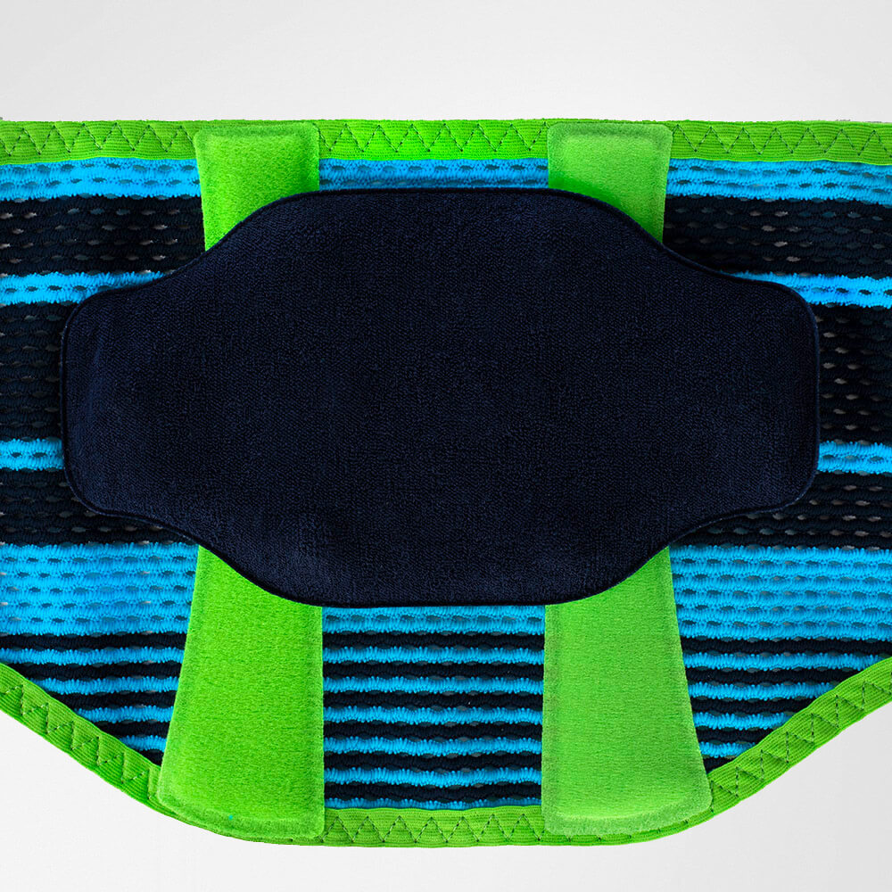 Back Bandage Rivera Detail PowerDot Activering Interieuraanzicht van het achterband voor sport met het uitzicht op de pelotte