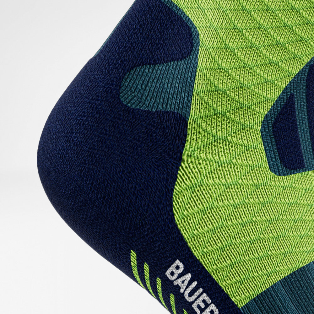 Trailrun Running Socks Blue-Green Detail Heel Protection Gedetailleerde weergave Hiel van de Blue -Green Trail Run - Running Socks