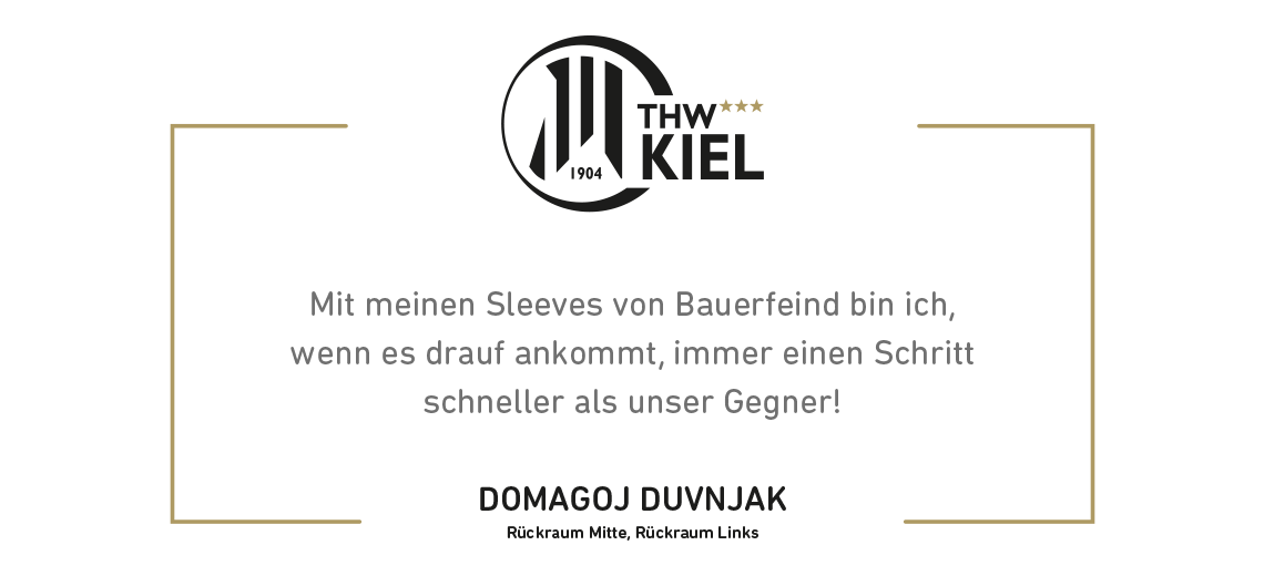 Visuele verklaring door handballer Domagoj Duvnjak en Logo van de THW Kiel